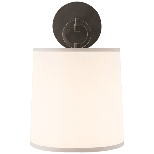 Visual Comfort & Co. Signature Collection French Cuff Wall Sconce, 1-Light, Bronze, Silk Shade, 14"H (BBL 2035BZ-S 2G03L) 