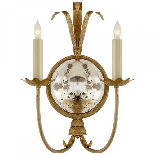 Visual Comfort & Co. Signature Collection Gramercy Wall Sconce, 2-Light, Gilded Iron, 15.75"H (CHD 4175GI 2K1RC) 