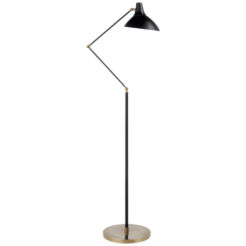 Visual Comfort & Co. Signature Collection Charlton Floor Lamp, 1-Light, Black, Brass, 63"H (ARN 1006BLK 2K2Q9) 