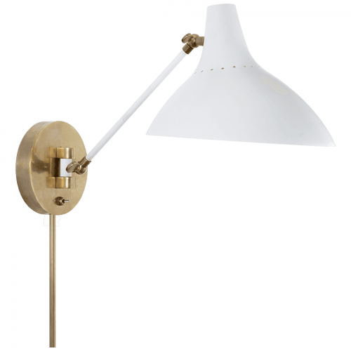 Visual Comfort & Co. Signature Collection Charlton Wall Sconce, 1-Light, Plaster White, 9.25"W (ARN 2006WHT 2K2RK) 