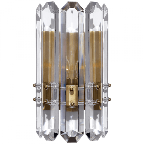 Visual Comfort & Co. Signature Collection Bonnington Wall Sconce, 1-Light, Hand-Rubbed Antique Brass, Crystal, 12"H (ARN 2124HAB-CG 2R52A) 