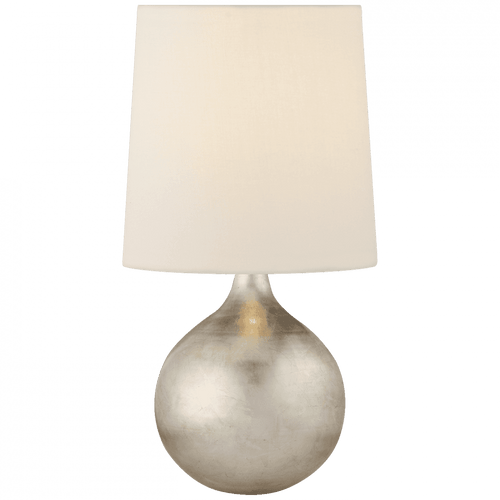 Visual Comfort & Co. Signature Collection Warren Table Lamp, 1-Light, Burnished Silver Leaf, Linen Shade, 13.25"H (ARN 3600BSL-L 2K3PZ) 