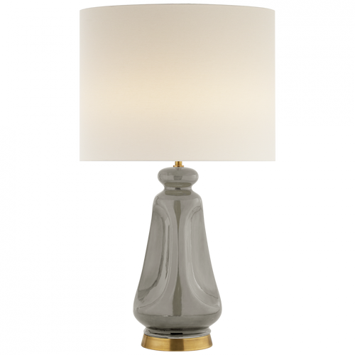 Kapila Table Lamp, 2-Light, Shellish Gray, Linen Shade, 33"H (ARN 3614SHG-L 2K3QP)