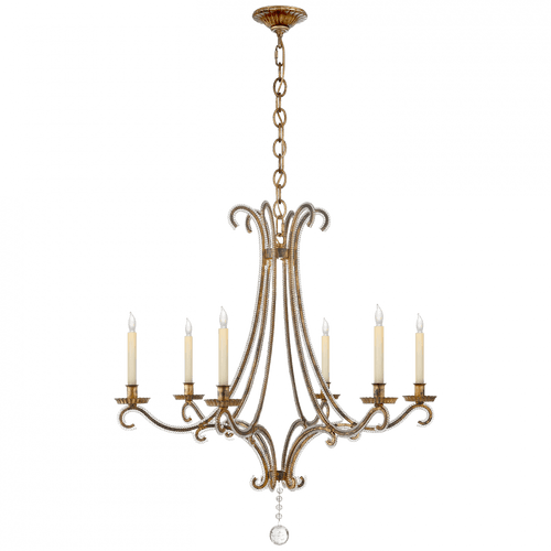 Visual Comfort & Co. Signature Collection Oslo Chandelier, 6-Light, Gilded Iron, 32.75"W (CHC 1550GI-CG 2G117) 