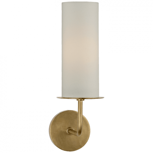 Visual Comfort & Co. Signature Collection Larabee Wall Sconce, 1-Light, Soft Brass, Cream Linen Shade, 16"H (KS 2035SB-L 2V2TT) 