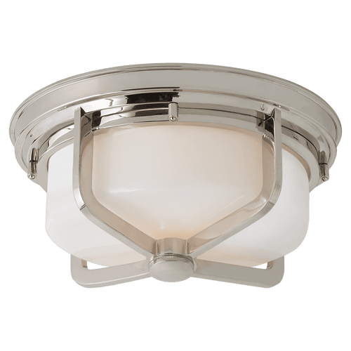 Visual Comfort & Co. Signature Collection Milton Large Flush Mount, 2-Light, Polished Nickel, 14.5"W (TOB 4013PN-WG 2JYTV) 