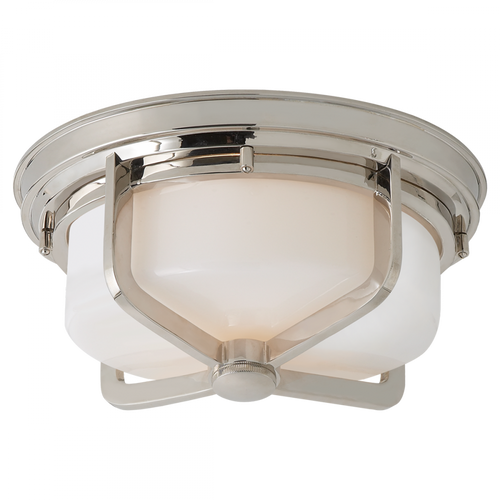 Milton Large Flush Mount, 2-Light, Polished Nickel, 14.5"W (TOB 4013PN-WG 2JYTV)