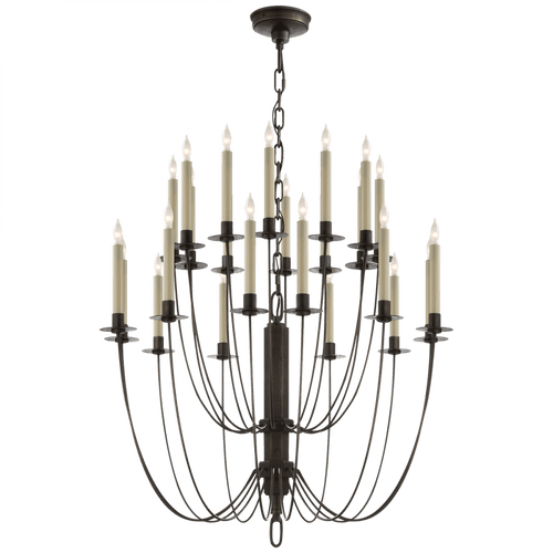 Visual Comfort & Co. Signature Collection Erika Chandelier, 24-Light, Aged Iron, 28.75"W (TOB 5205AI 2K0U1) 