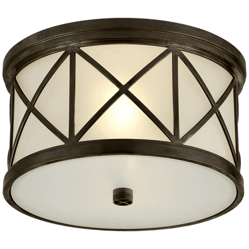 Visual Comfort & Co. Signature Collection Montpelier Flush Mount, 2-Light, Bronze, Frosted Glass, 11"W (SK 4010BZ-FG 2MZHX) 