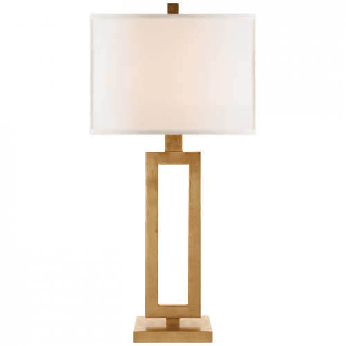 Visual Comfort & Co. Signature Collection Mod Table Lamp, 1-Light, Gild, Linen Rectangle Shade, 28"H (SK 3208G-L 2JWWD) 