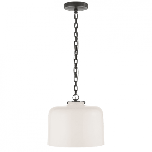 Visual Comfort & Co. Signature Collection Katie Pendant, 1-Light, Dome, Bronze, White Glass, 12"W (TOB 5226BZ/G5-WG 2N3E5) 
