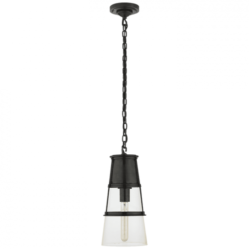 Visual Comfort & Co. Signature Collection Robinson Pendant, 1-Light, Bronze, Clear Glass, 7.5"W (TOB 5752BZ-CG 2V4TX) 