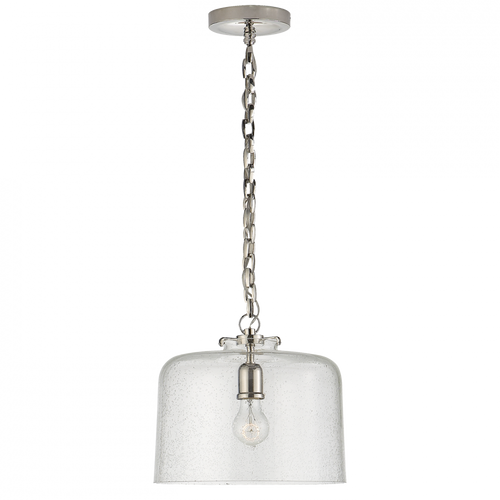 Katie Pendant, 1-Light, Dome, Polished Nickel, Seeded Glass, 12"W (TOB 5226PN/G5-SG 2N3F6)