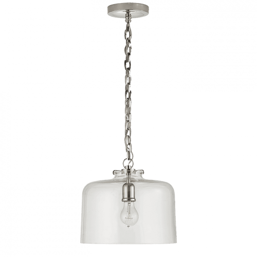Visual Comfort & Co. Signature Collection Katie Pendant, 1-Light, Dome, Polished Nickel, Clear Glass, 12"W (TOB 5226PN/G5-CG 2N3F5) 