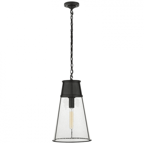 Visual Comfort & Co. Signature Collection Robinson Pendant, 1-Light, Bronze, Seeded Glass, 11.75"W (TOB 5753BZ-SG 2V5PC) 