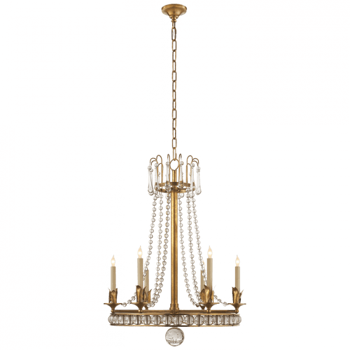 Visual Comfort & Co. Signature Collection Regency Chandelier, 6-Light, Hand-Rubbed Antique Brass, 22"W (SN 5107HAB 2G13D) 