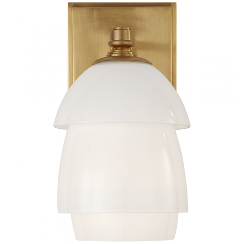 Whitman Small Wall Sconce, 1-Light, Hand-Rubbed Antique Brass, 8.5"H (TOB 2111HAB-WG CHRK9)