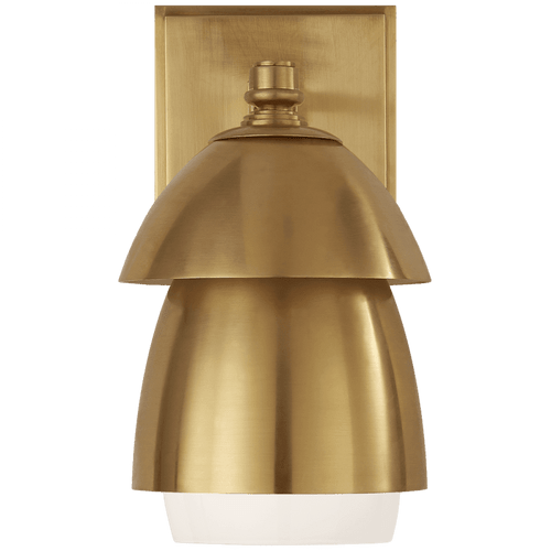Visual Comfort & Co. Signature Collection Whitman Small Wall Sconce, 1-Light, Hand-Rubbed Antique Brass, 8.5"H (TOB 2111HAB-HAB 2V8M5) 
