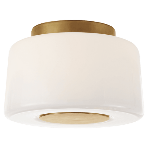 Visual Comfort & Co. Signature Collection Acme Flush Mount, 3-Light, Soft Brass, White Glass, 9"W (BBL 4105SB-WG CHUG8) 