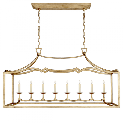 Visual Comfort & Co. Signature Collection Darlana Linear Chandelier, 8-Light, Gilded Iron, 51.75"W (CHC 2183GI CHUH1) 