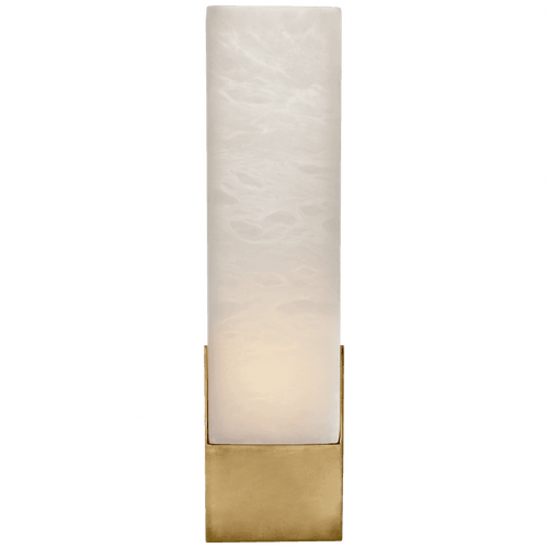 Visual Comfort & Co. Signature Collection Covet Bathroom Wall Sconce, 1-Light, Antique Burnished Brass, Alabaster, 16"H (KW 2112AB-ALB 2UZVX) 