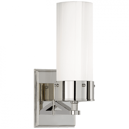 Visual Comfort & Co. Signature Collection Marais Medium Bath Wall Sconce, 1-Light, Polished Nickel, 11.25"H (TOB 2314PN-WG CLT8X) 