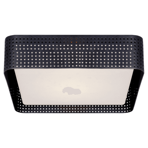 Visual Comfort & Co. Signature Collection Precision Flush Mount, 2-Light, Square, Bronze, Clouded Glass, 12.5"W (KW 4061BZ-CDG 2R52Y) 