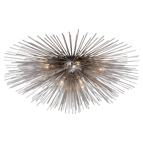 Visual Comfort & Co. Signature Collection Strada Flush Mount, 10-Light, Polished Nickel, 28"W (KW 4070PN 2R532) 