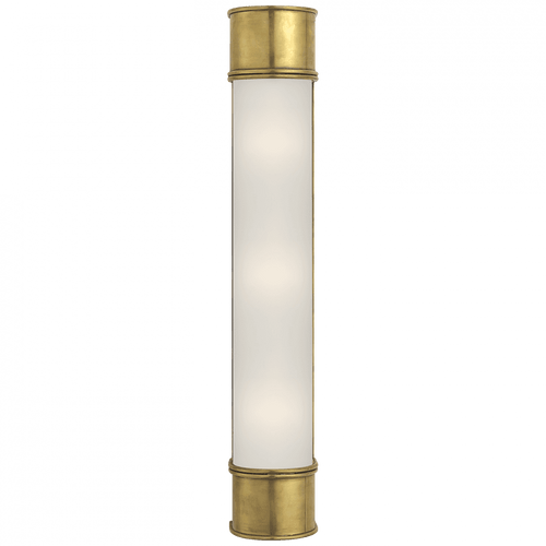 Visual Comfort & Co. Signature Collection Oxford Bathroom Wall Sconce, 3-Light, Antique Burnished Brass, Frosted Glass, 24"H (CHD 1553AB-FG 2JXUK) 