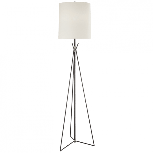 Visual Comfort & Co. Signature Collection Tavares Floor Lamp, 1-Light, Aged Iron, Linen Shade, 70.5"H (TOB 1390AI/HAB-L CHXE9) 