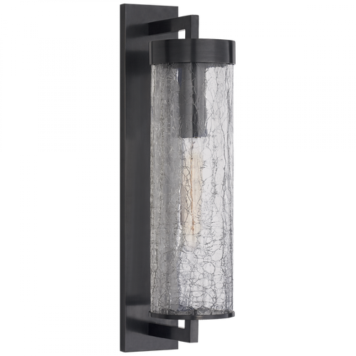 Liaison Bracketed Outdoor Wall Sconce, 1-Light, Bronze, Crackle Glass, 20"H (KW 2123BZ-CRG CHYFC)