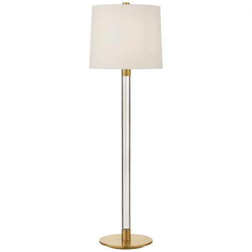 Visual Comfort & Co. Signature Collection Riga Table Lamp, 1-Light, Crystal and Hand-Rubbed Antique Brass, Linen Shade, 33"H (ARN 3005CG/HAB-L CHZC4) 