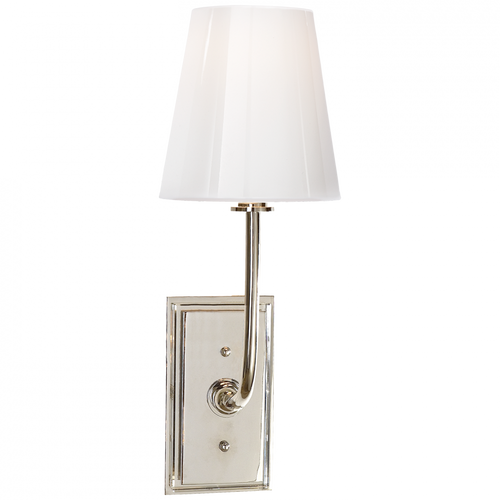 Hulton Bathroom Wall Sconce, 1-Light, Polished Nickel, White Glass, 17"H (TOB 2190PN-WG CLZ4A)