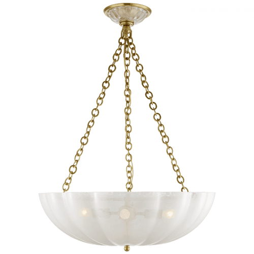 Visual Comfort & Co. Signature Collection Rosehill Chandelier, 4-Light, Hand-Rubbed Antique Brass, 21"W (ARN 5111HAB-WG CHZCP) 