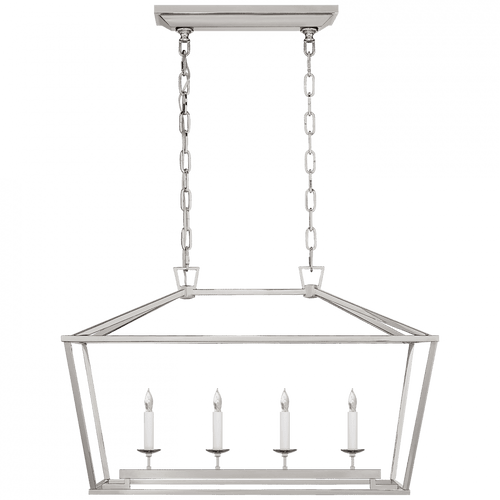 Visual Comfort & Co. Signature Collection Darlana Linear Chandelier, 4-Light, Polished Nickel, 30"W (CHC 2168PN CHZEX) 