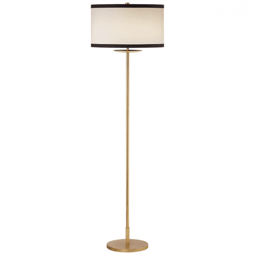 Visual Comfort & Co. Signature Collection Walker Floor Lamp, 1-Light, Gild, Linen, Black Linen Trim Shade, 58"H (KS 1070G-L/BL CLR7F) 