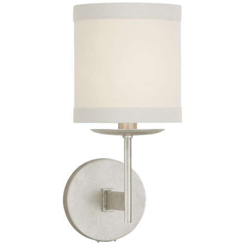Visual Comfort & Co. Signature Collection Walker Wall Sconce, 1-Light, Burnished Silver Leaf, Cream Linen Shade, 12.25"H (KS 2070BSL-L CLR7L) 