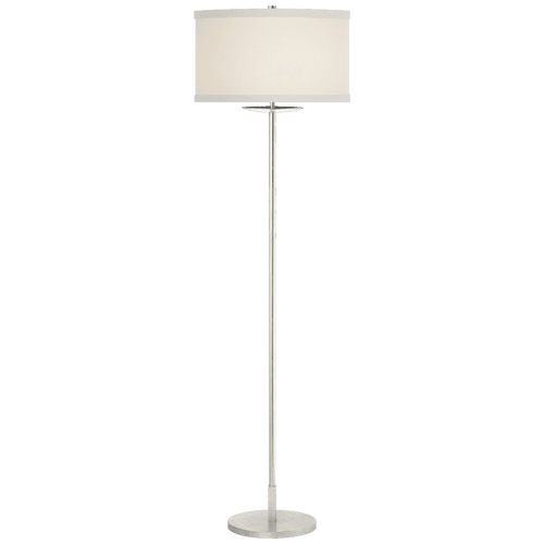 Visual Comfort & Co. Signature Collection Walker Floor Lamp, 1-Light, Burnished Silver Leaf, Cream Linen Shade, 58"H (KS 1070BSL-L CLR7D) 