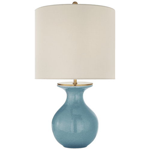 Visual Comfort & Co. Signature Collection Albie Desk Lamp, 1-Light, Sandy Turquoise, Cream Linen Shade, 25.25"H (KS 3616STU-L CLR85) 