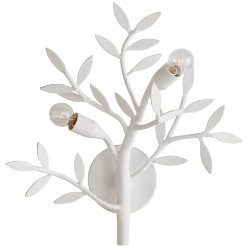 Visual Comfort & Co. Signature Collection Mandeville Wall Sconce, 2-Light, Plaster White, 15"H (JN 2070PW CLW55) 