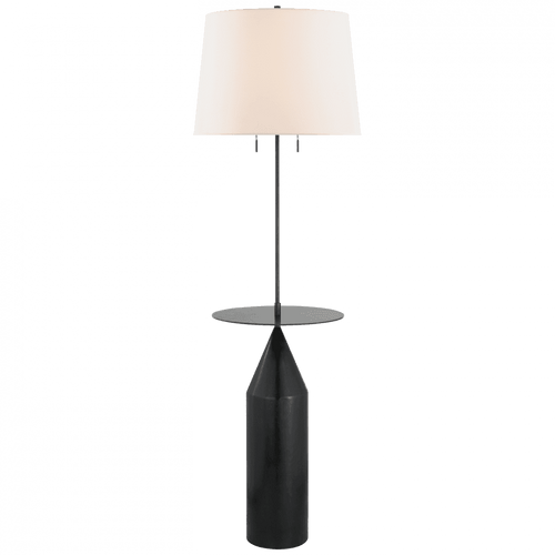 Visual Comfort & Co. Signature Collection Zephyr Floor Light, 2-Light, Aged Iron, Linen Shade, 63"H (KW 1130AI-L CLW5M) 