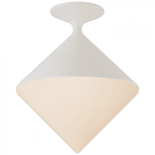 Visual Comfort & Co. Signature Collection Sarnen Flush Mount, 1-Light, Matte White, White Glass, 13.25"W (ARN 4355WHT-WG CQ2Q9) 