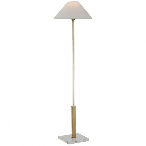 Visual Comfort & Co. Signature Collection Asher Floor Lamp, 1-Light, Hand-Rubbed Antique Brass, Linen Shade, 55"H (SP 1510HAB/CG-L CU0F0) 