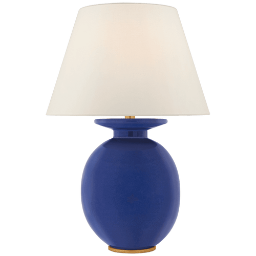 Visual Comfort & Co. Signature Collection Hans Table Lamp, 1-Light, Flowing Blue, Linen Shade, 29.75"H (CS 3658FLB-L CTZHK) 