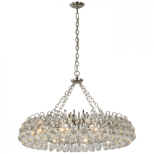 Visual Comfort & Co. Signature Collection Bellvale Chandelier, 10-Light, Polished Nickel, 36.5"W (ARN 5118PN-CG CU3DQ) 
