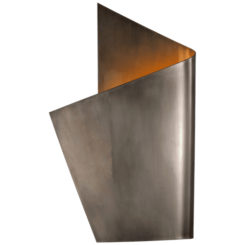 Visual Comfort & Co. Signature Collection Piel Left Wrapped Wall Sconce, 1-Light, LED, Pewter, 19"H (KW 2632PWT CU0F6) 