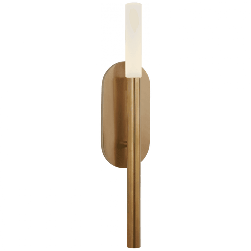 Visual Comfort & Co. Signature Collection Rousseau Bathroom Wall Sconce, LED, Antique Burnished Brass, Etched Crystal, 20"H (KW 2281AB-EC CLW60) 