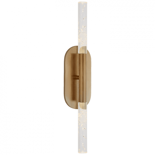 Visual Comfort & Co. Signature Collection Rousseau Medium Vanity Wall Sconce, 1-Light, LED, Antique-Burnished Brass, 22"H (KW 2282AB-SG CLW67) 