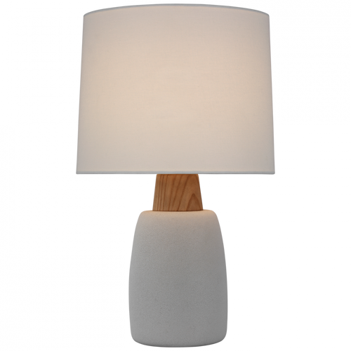 Aida Table Lamp, 1-Light, Porous White, Natural Oak, Linen Shade, 28.5"H (BBL 3611PRW-L CU1DK)