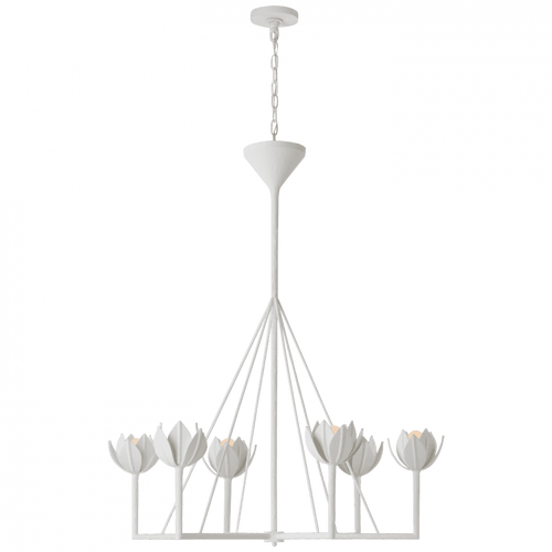Visual Comfort & Co. Signature Collection Alberto Chandelier, 6-Light, Plaster White, 40"W (JN 5004PW CM12Q) 